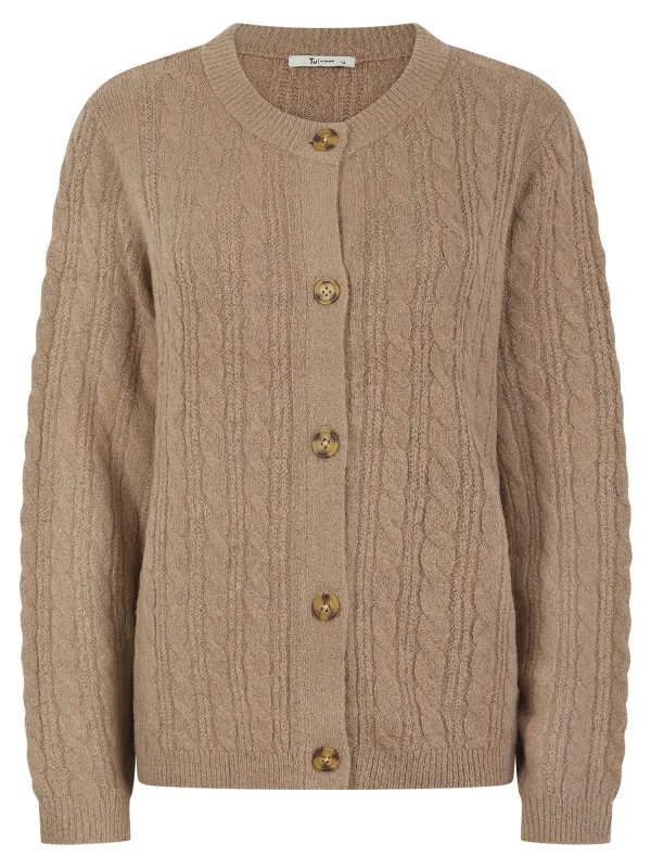 Ladies Cable Knit Design Button Front Cardigan sold by Your Style Outlet