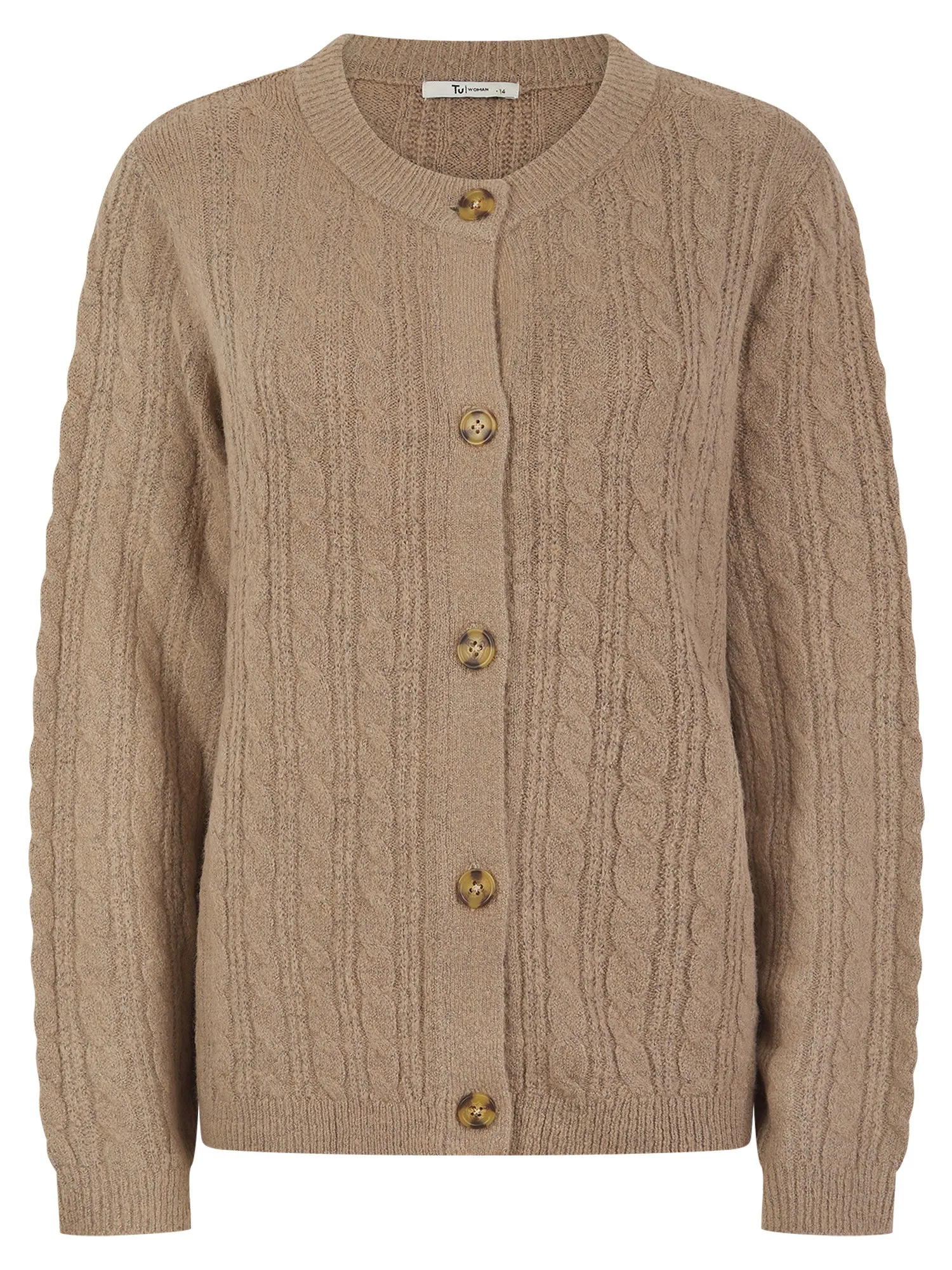 Ladies Cable Knit Design Button Front Cardigan sold by Your Style Outlet