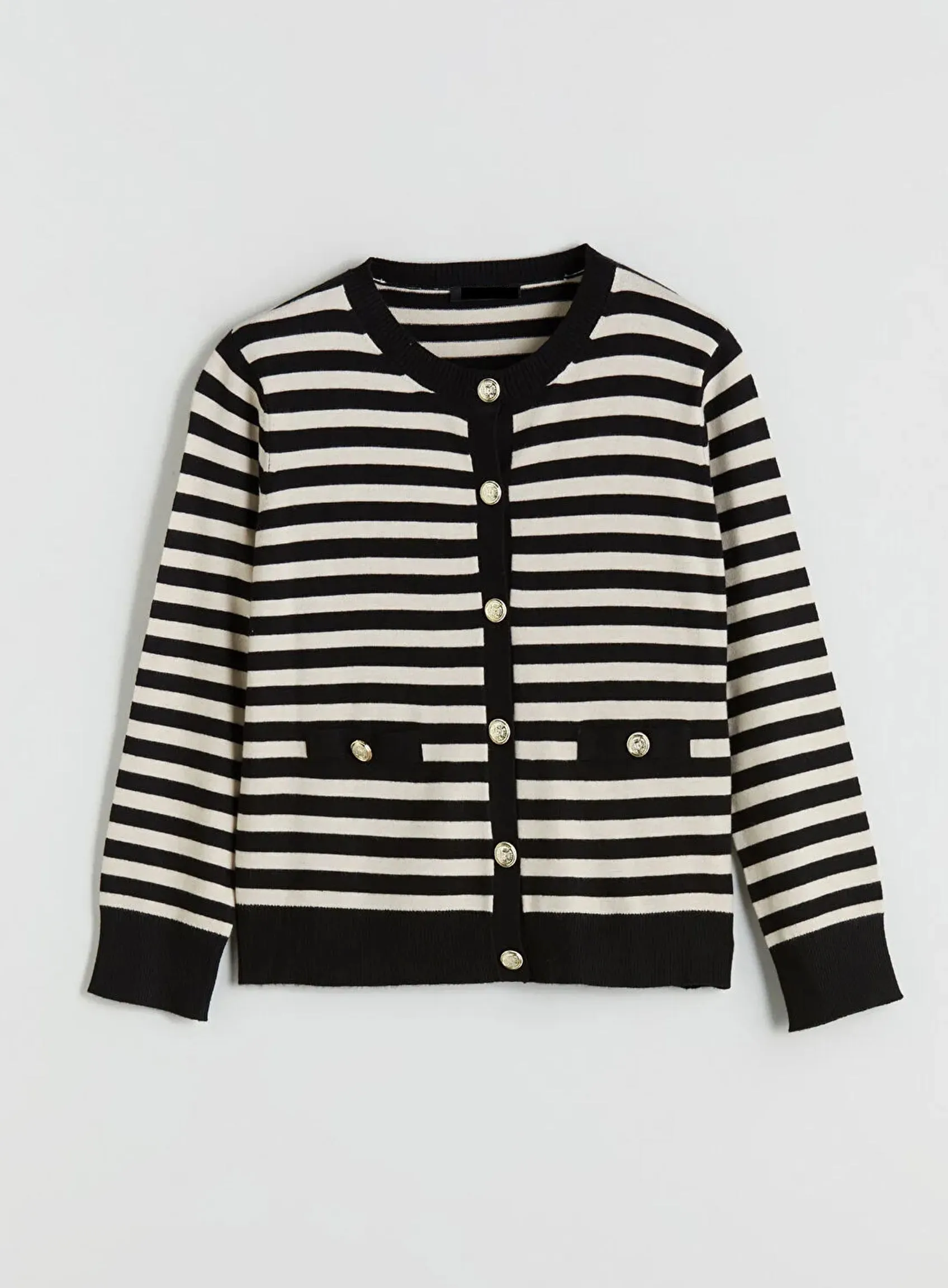 Comfort Crew Neck Striped Women's Knitwear Cardigan sold by Your Style Outlet product image thumbnail 2
