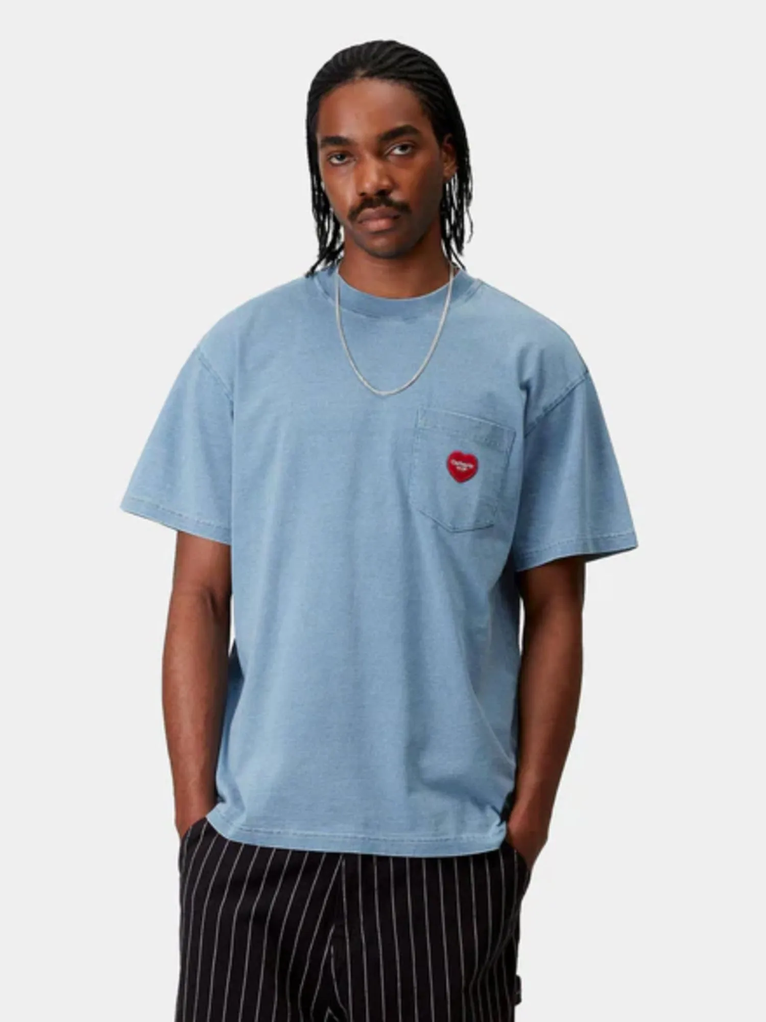 Short Sleeve Ingo Garment Dyed Pocket T-Shirt Light Blue sold by Your Style Outlet