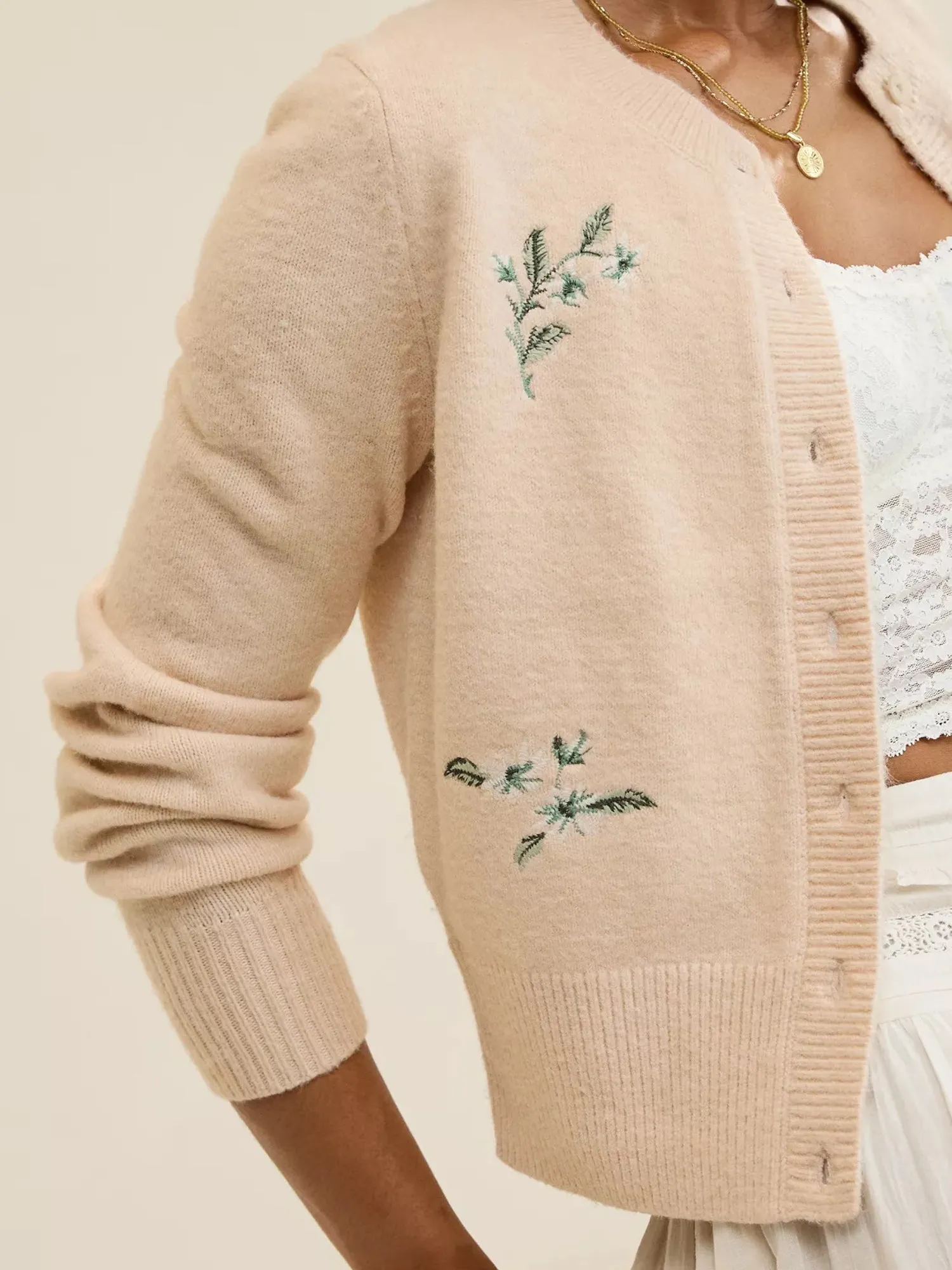 Ladies Aerie Softest Classic Cardigan Floral Embroidered sold by Your Style Outlet product image thumbnail 3