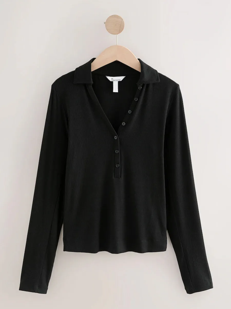 Ladies Premium Long Sleeve Collar Polo Top sold by Your Style Outlet product image thumbnail 5