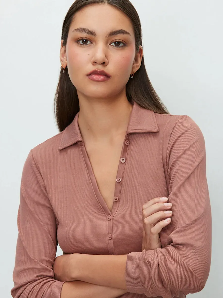 Ladies Premium Long Sleeve Collar Polo Top sold by Your Style Outlet product image thumbnail 2