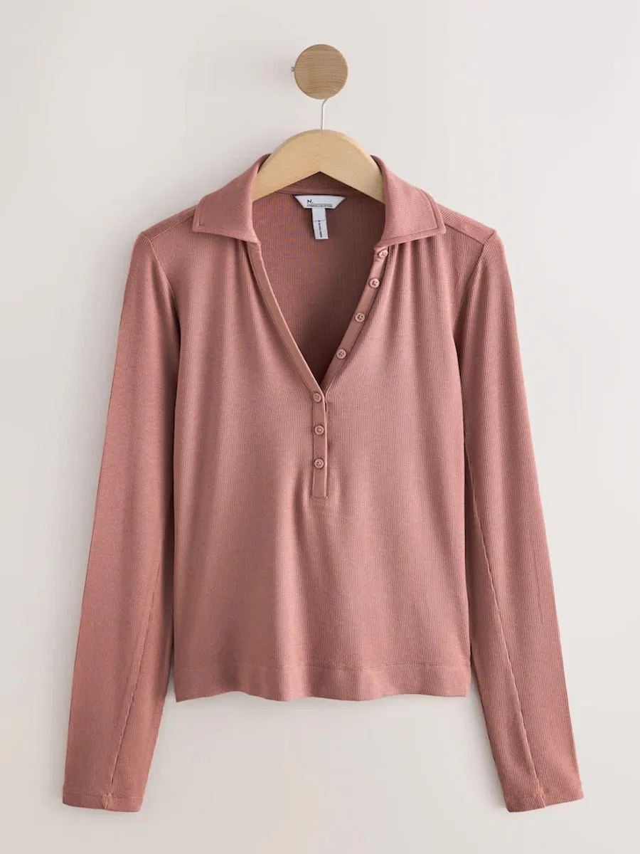 Ladies Premium Long Sleeve Collar Polo Top sold by Your Style Outlet product image thumbnail 3