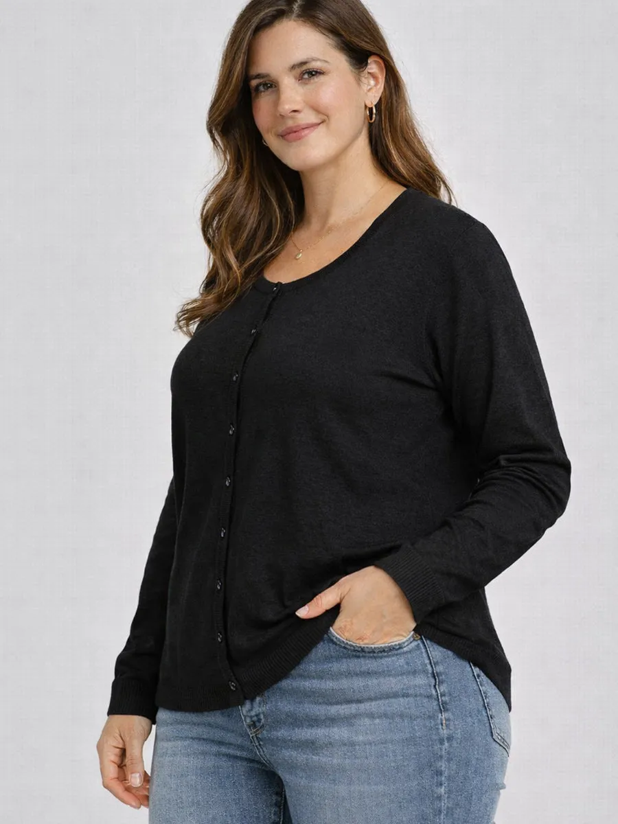 Ladies Plus Size Button Through Cardigan Navy And Black sold by Your Style Outlet product image thumbnail 4