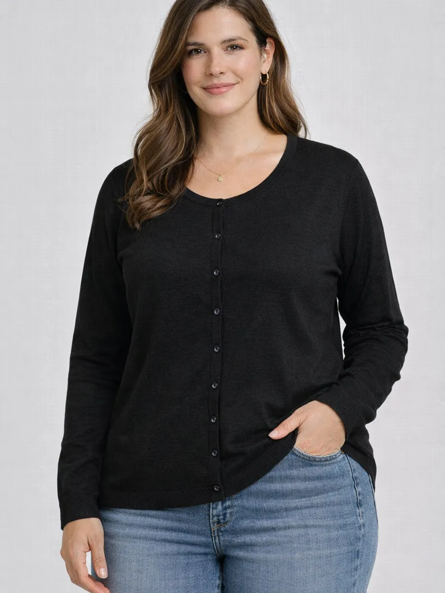 Ladies Plus Size Button Through Cardigan Navy And Black sold by Your Style Outlet product image thumbnail 5