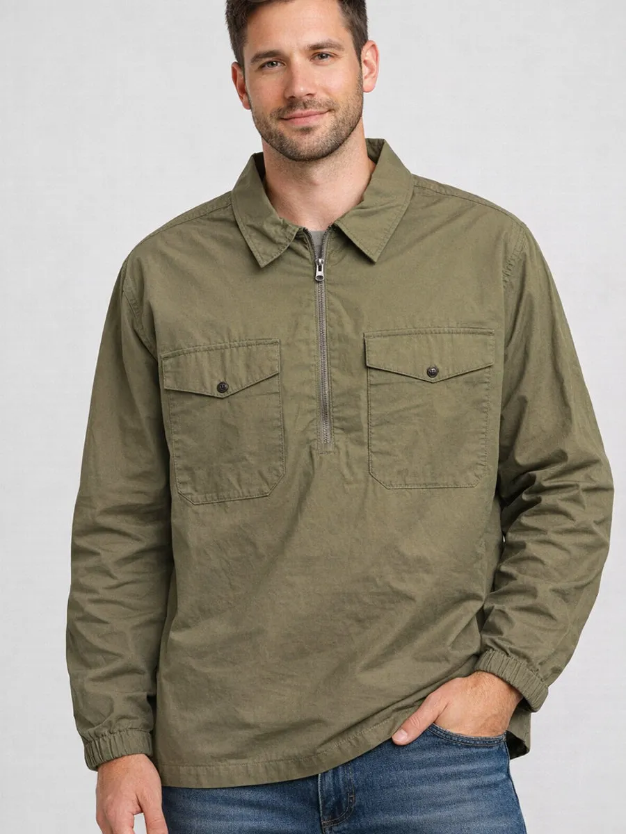Mens Khaki Cotton Pocket Front Overshirt sold by Your Style Outlet