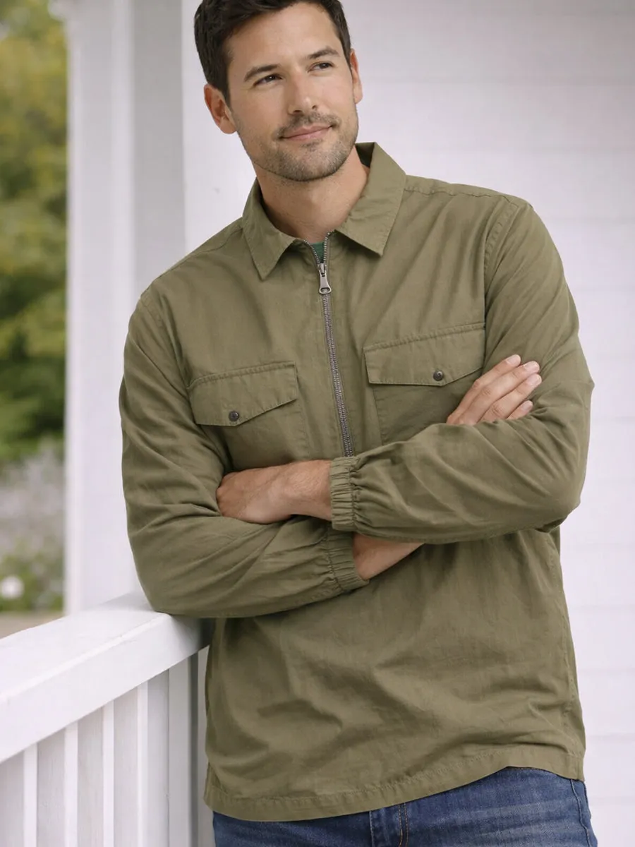 Mens Khaki Cotton Pocket Front Overshirt sold by Your Style Outlet product image thumbnail 2