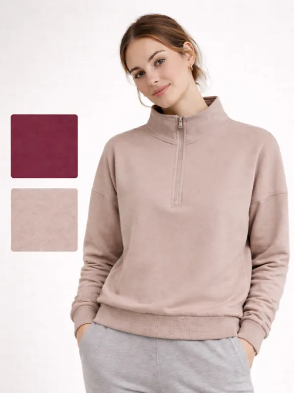 Ladies Supersoft Quarter Zip Sweater Jumper made by Your Style Outlet