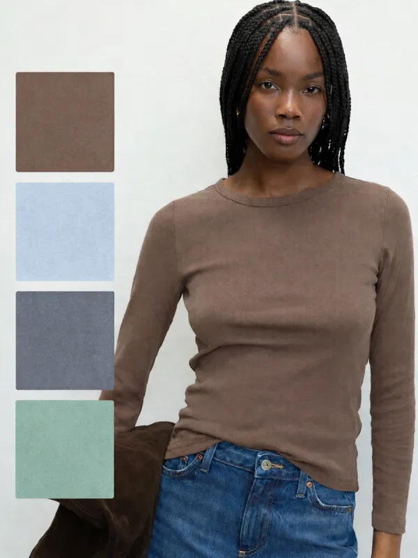 Cotton Rich Ribbed Garment Dye Top 4 Colours made by Your Style Outlet