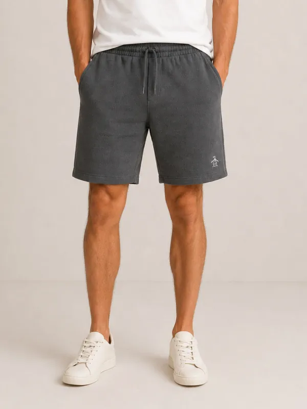 Mens Penguin Ribbed Sweatshorts in Charcoal Grey made by Your Style Outlet
