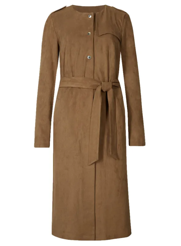 Ex Famous Store Per Una Brown Suedette Trench Coat sold by Your Style Outlet