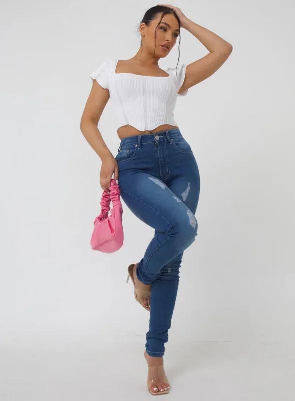 Ladies Dakota Skinny Fit Stretch Denim Ripped Jeans sold by Your Style Outlet