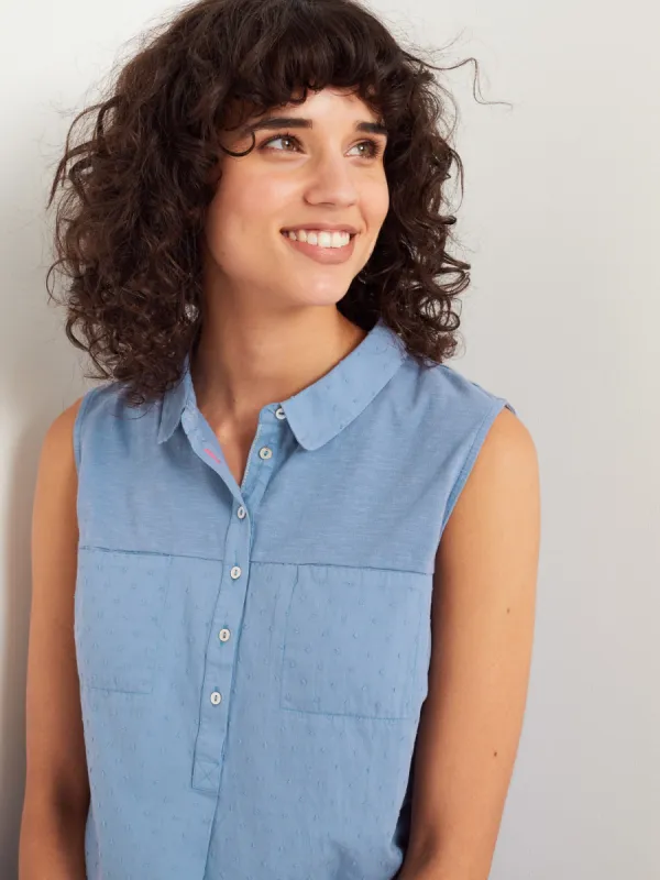 Ex White Stufff Sleeveless Blue Sugar Spoon Jersey Shirt sold by Your Style Outlet