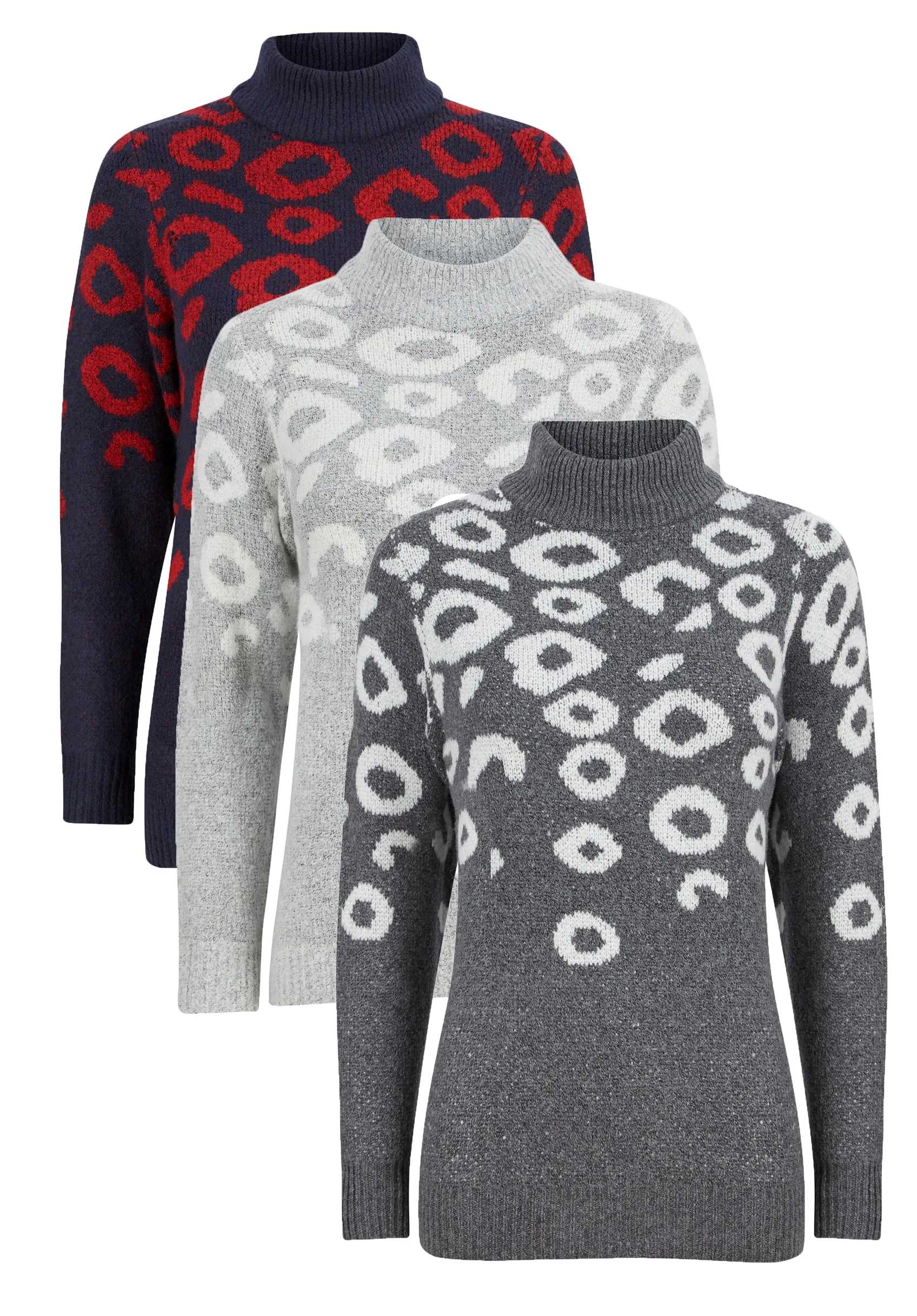 Ex Bon Marche Leopard Print Knitwear Jumper 3 Colours sold by Your Style Outlet