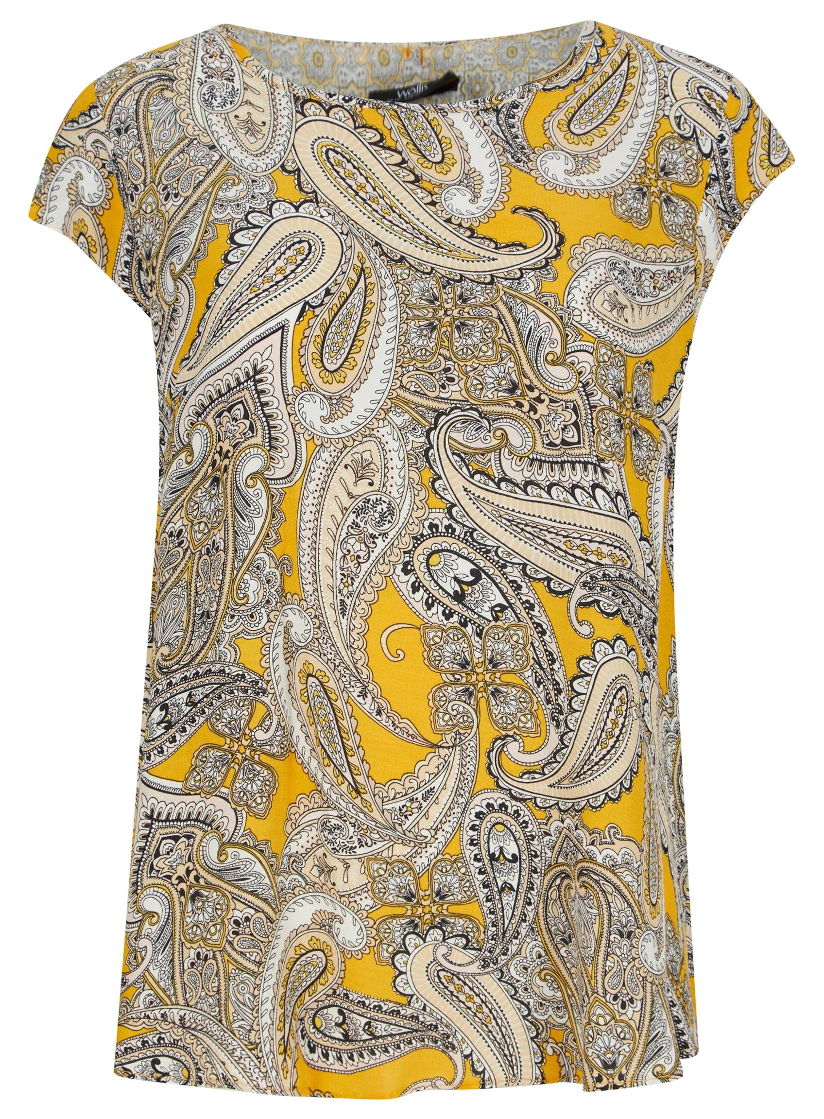 Ex Wallis Capped Sleeve Paisley Print Zip Back Blouse Top sold by Your Style Outlet