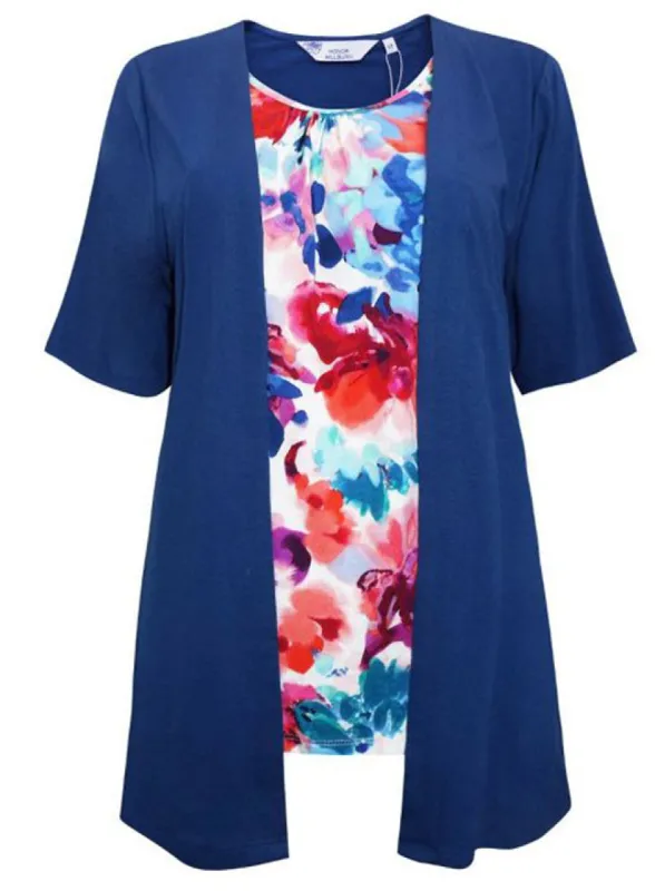 Honor Milburn Floral Printed Insert 2-in-1 Mock Jersey Top sold by Your Style Outlet