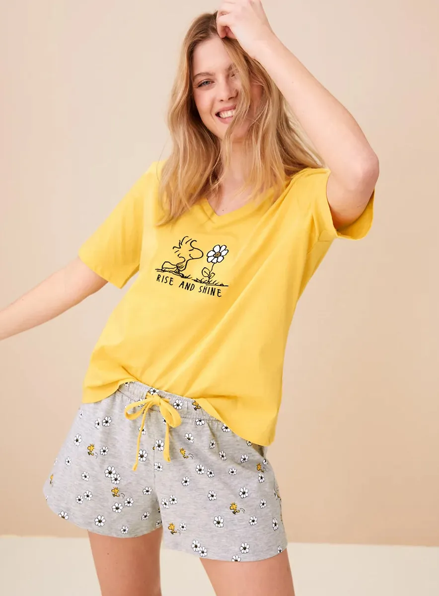 Ladies Snoopy Cotton Rich V Neck Pyjama Set sold by Your Style Outlet