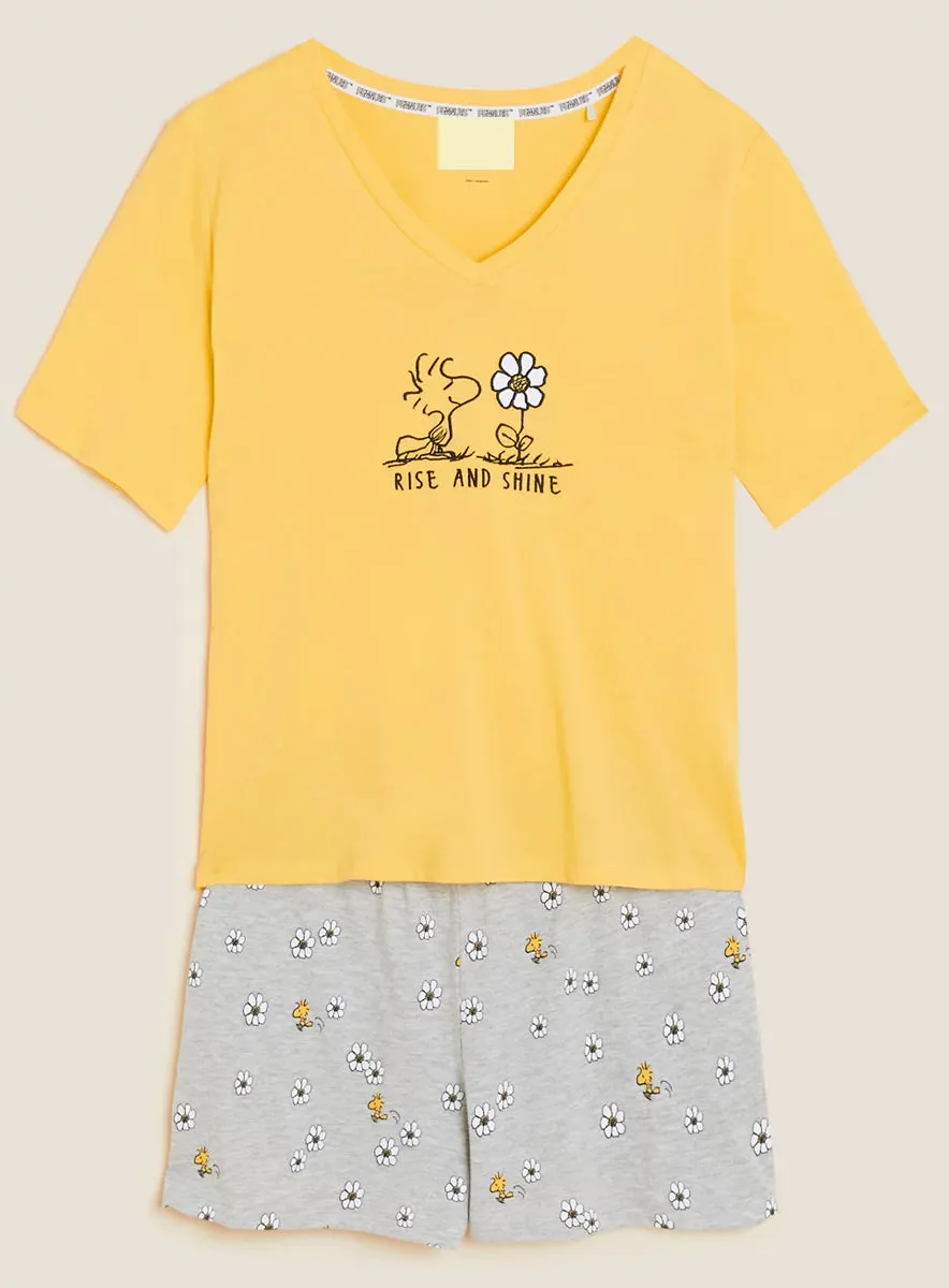 Ladies Snoopy Cotton Rich V Neck Pyjama Set sold by Your Style Outlet product image thumbnail 4