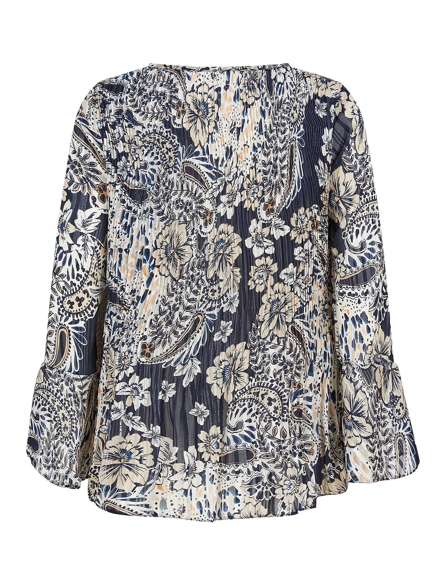 Ex Wallis Floral Paisley Print Pleated Long Sleeve Blouse sold by Your Style Outlet product image thumbnail 3