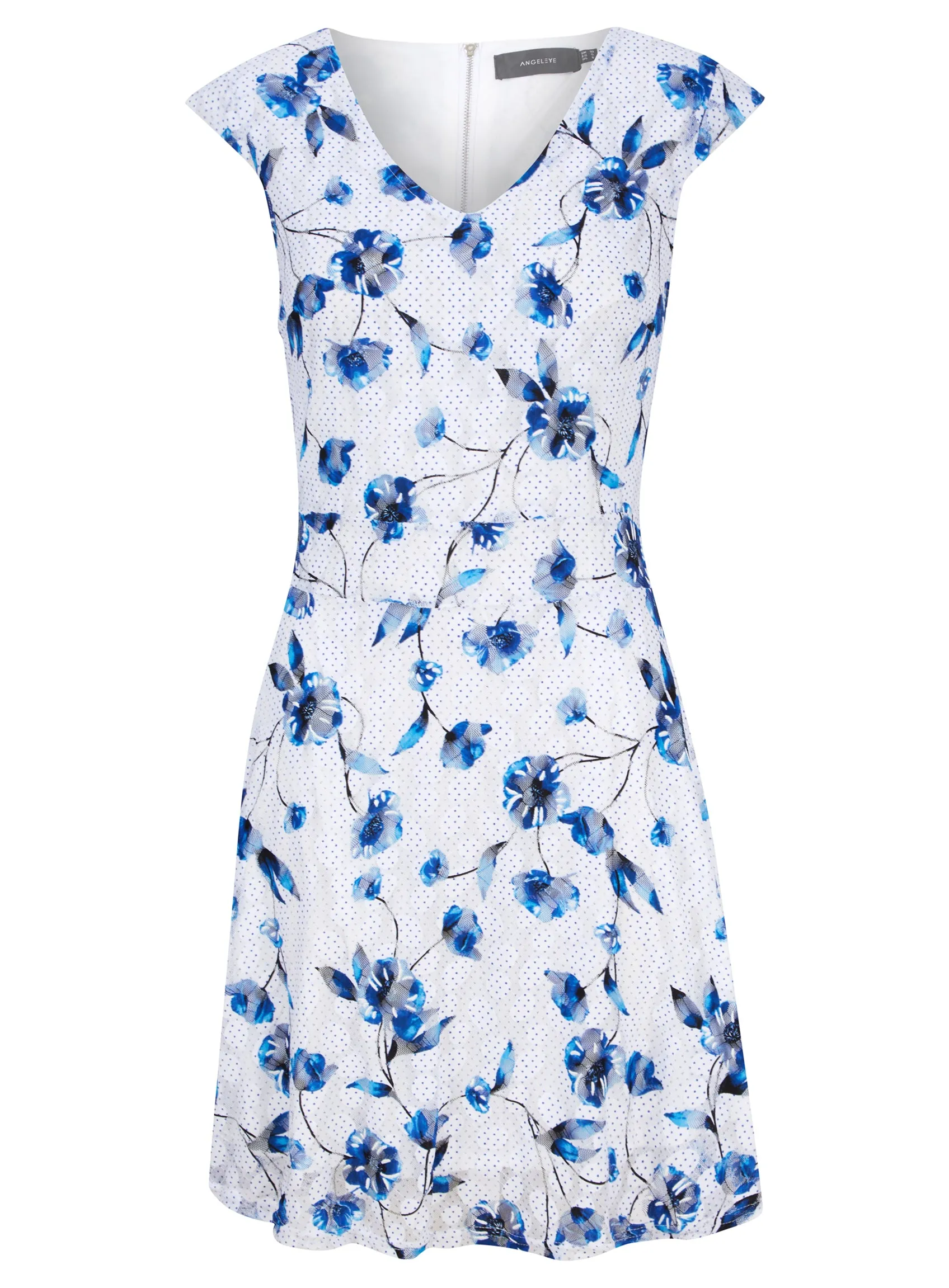 Angel Eye White Floral Print Fully Lined Tie Back Skater Dress sold by Your Style Outlet