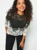 Ex M&Co Ladies Black & White Floral Lace Blouse sold by Your Style Outlet