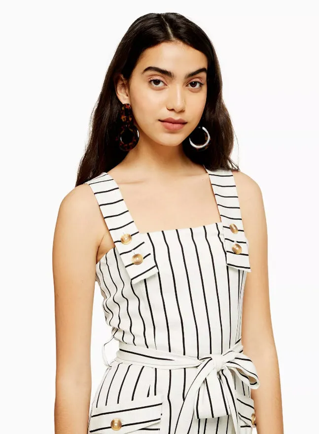Ex Topshop Ivory Stripe Pinafore Jumpsuit sold by Your Style Outlet product image thumbnail 3