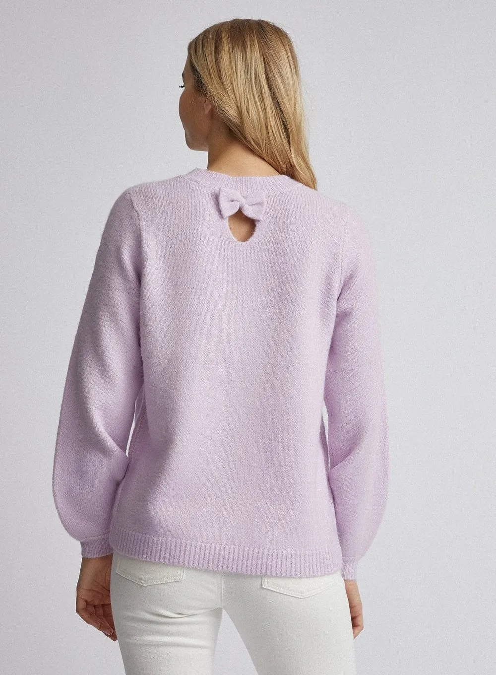 Ex Dorothy Perkins Bow Back Jumper Lilac / Cream sold by Your Style Outlet product image thumbnail 2
