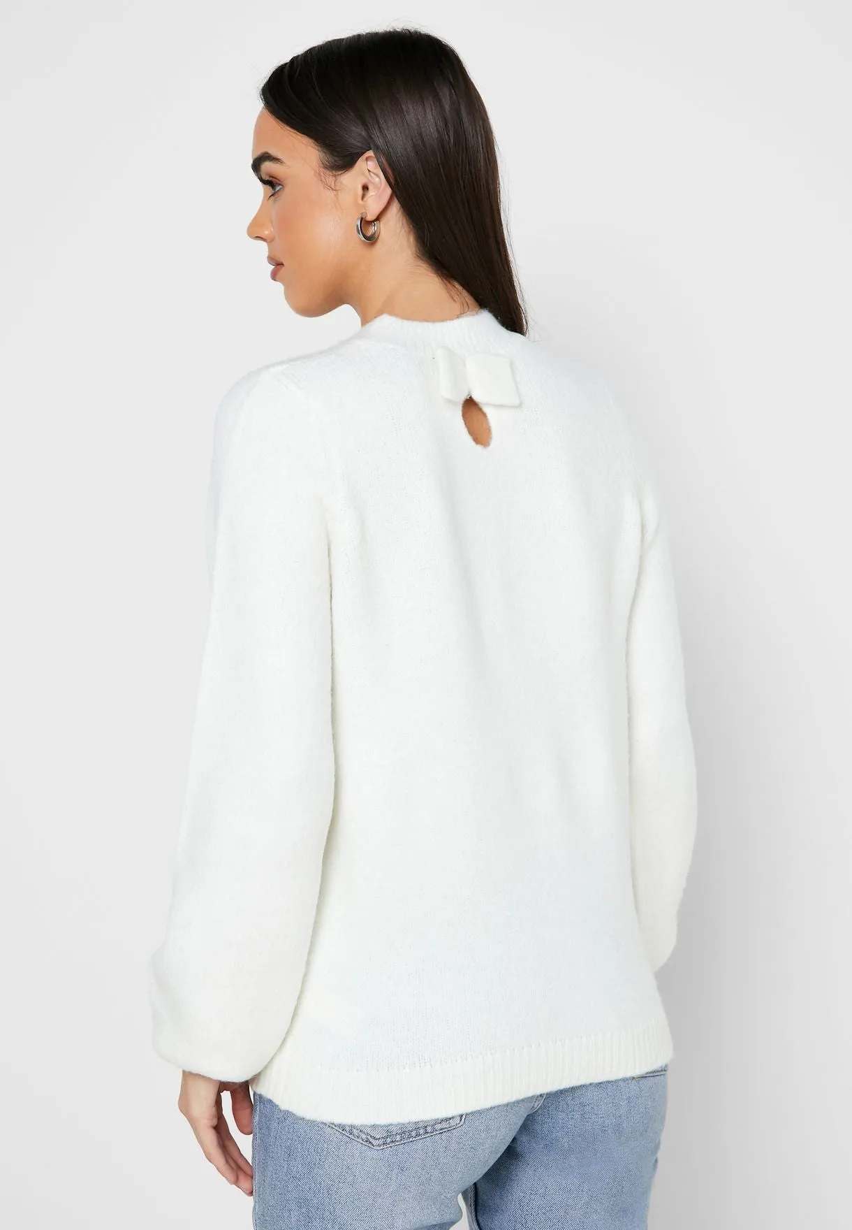 Ex Dorothy Perkins Bow Back Jumper Lilac / Cream sold by Your Style Outlet product image thumbnail 3