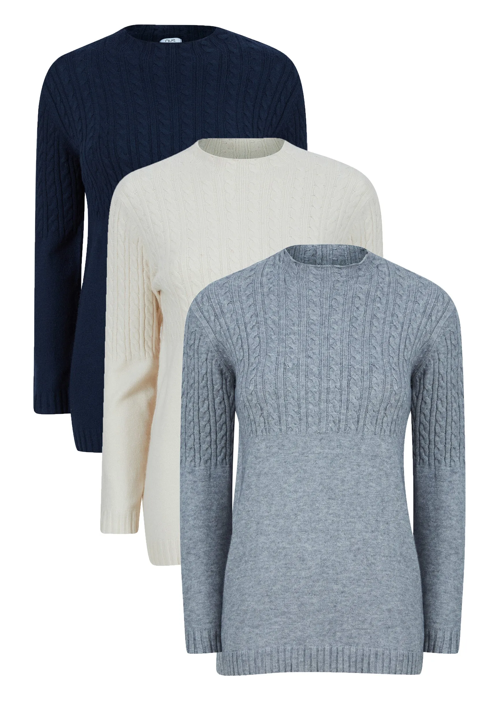 Ladies Crew Neck Soft Feel Cable Jumper In 3 Colours sold by Your Style Outlet