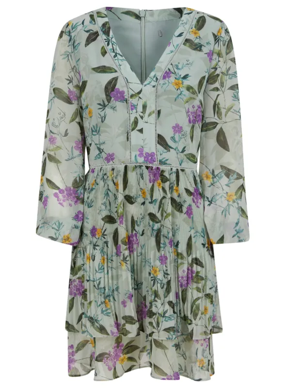 Ex Oasis Summer Bloom Pleated Mint Floral Dress sold by Your Style Outlet