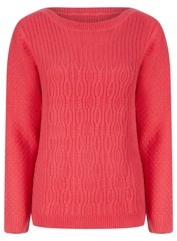 Ex Isle Ladies Ribbed Textured Cable Cozy Jumper sold by Your Style Outlet