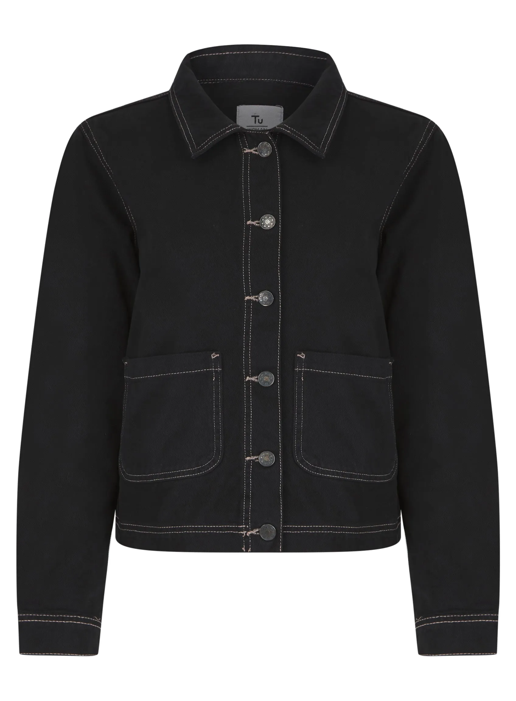 Ladies TU Utility Patch Pocket Cotton Denim Jacket Navy Brown Black sold by Your Style Outlet product image thumbnail 2