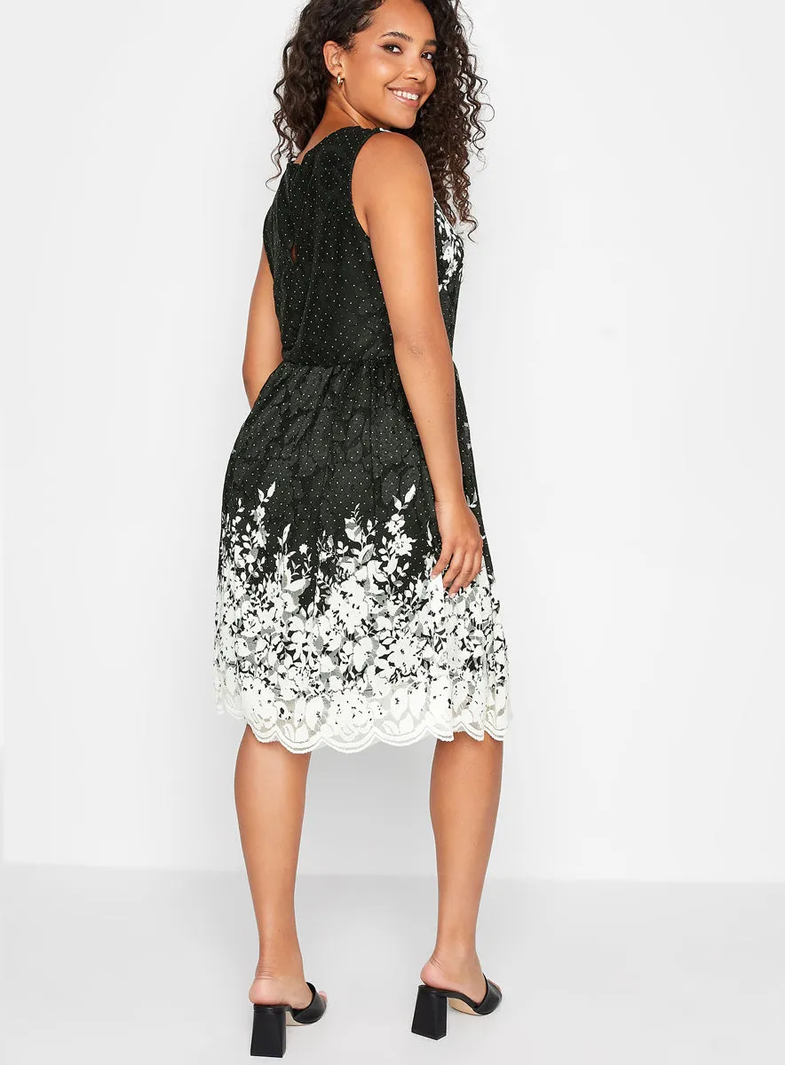 Ladies Black Lace Border Midi Dress sold by Your Style Outlet product image thumbnail 4