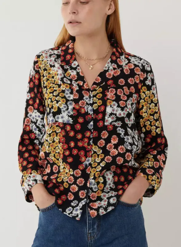 Ex Warehouse Multicoloured Mixed Daisy Pyjama Style Shirt sold by Your Style Outlet