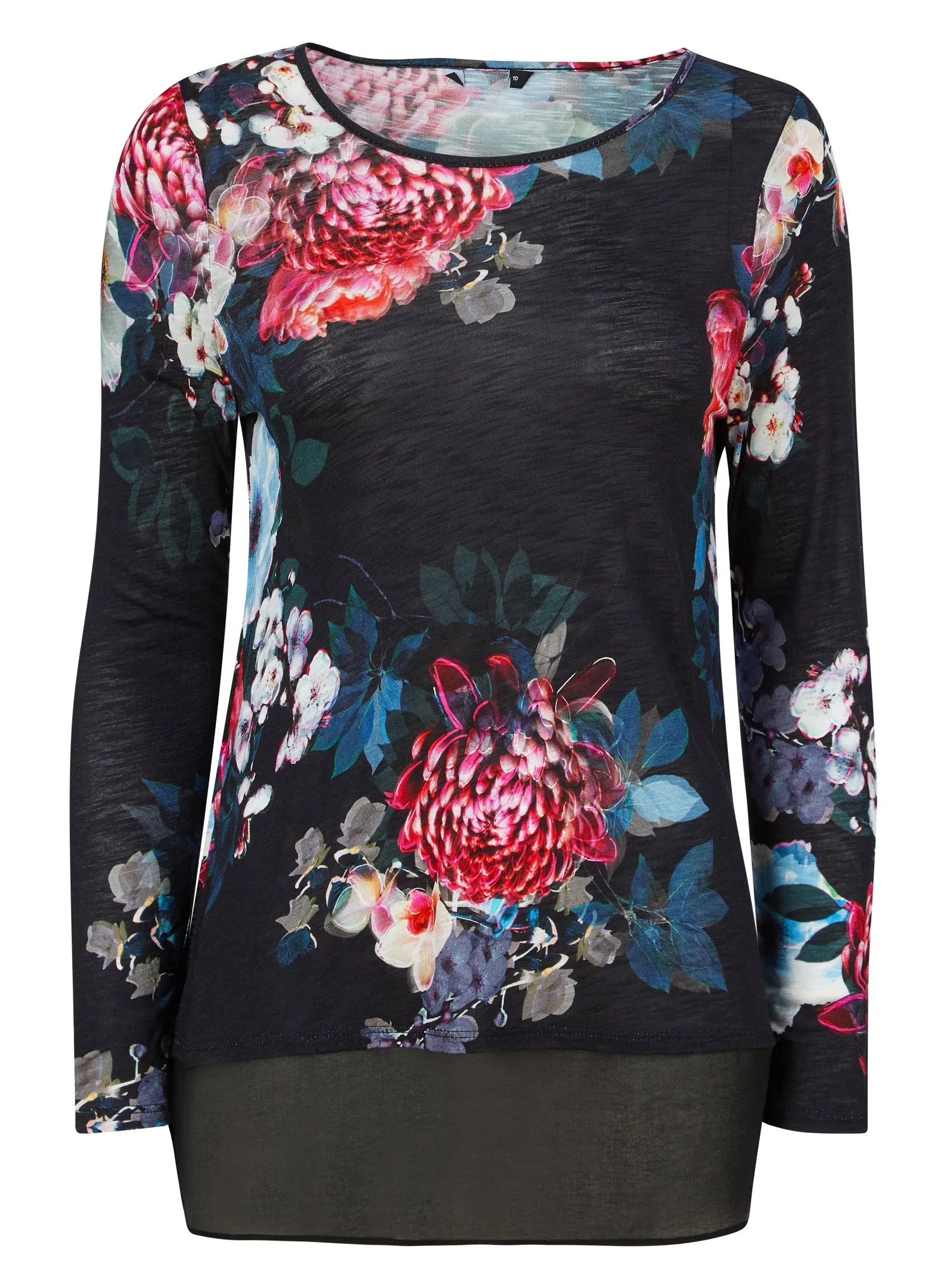 Ex Roman Originals 3/4 Sleeve Floral Palm Print Top Blouse sold by Your Style Outlet