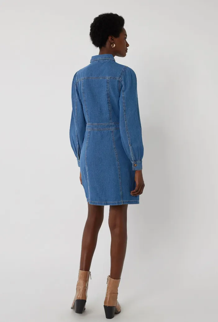 Ex Warehouse Western Mini Denim Long Sleeve Dress sold by Your Style Outlet product image thumbnail 5