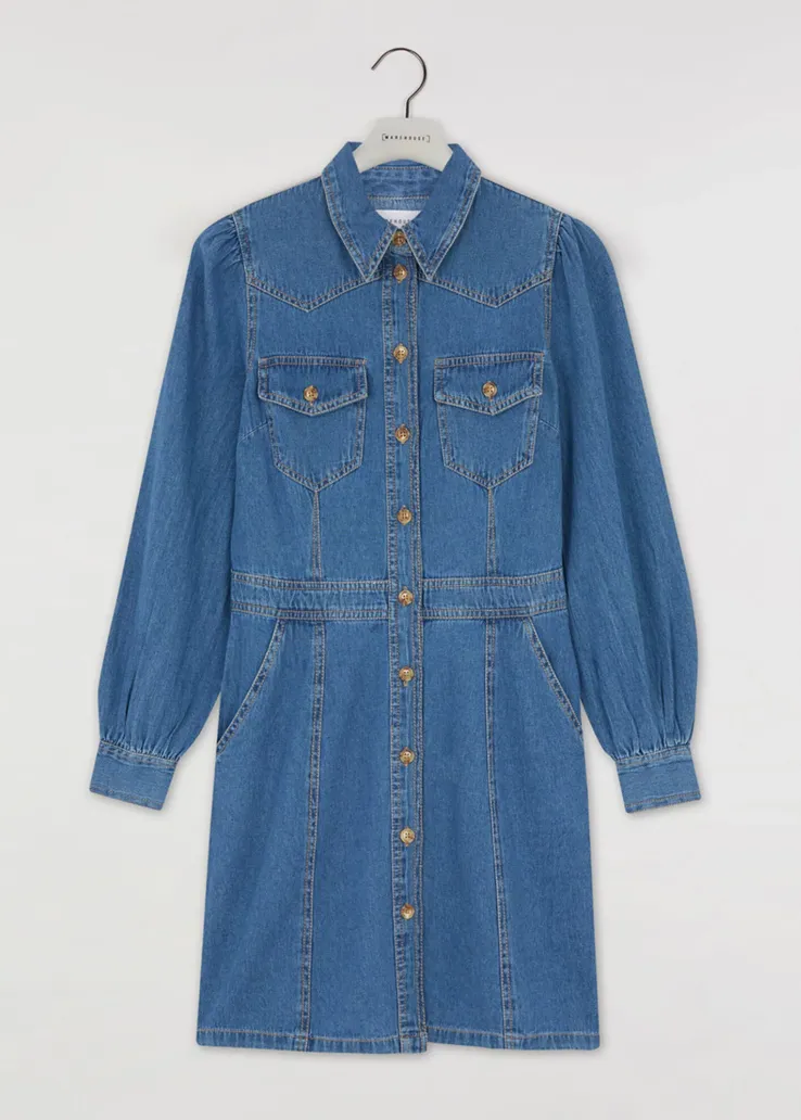 Ex Warehouse Western Mini Denim Long Sleeve Dress sold by Your Style Outlet product image thumbnail 2