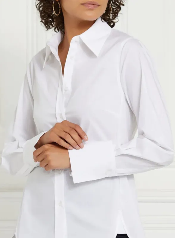Gallery Ladies Camille Stretch Blouse Shirt In White sold by Your Style Outlet