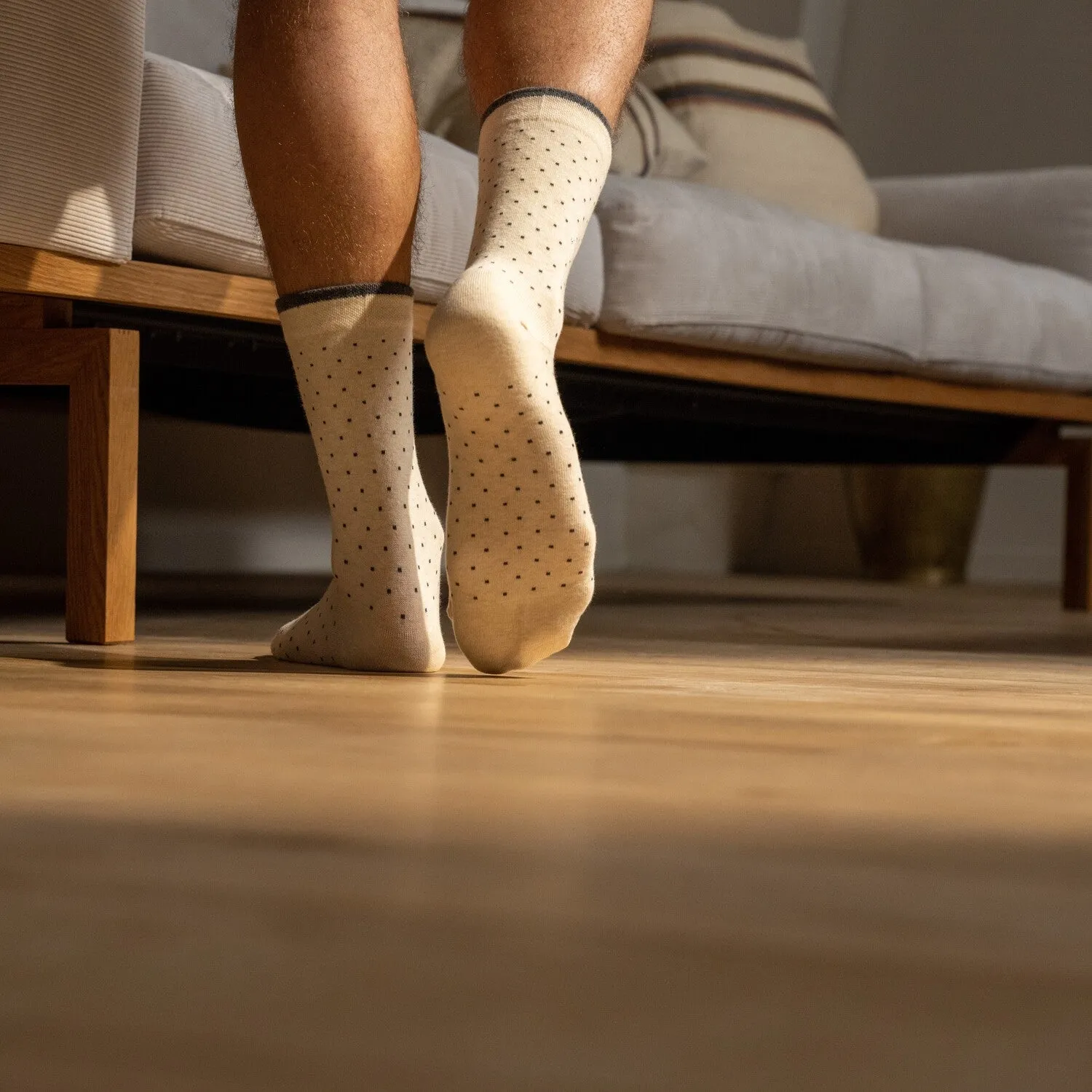 Chaussettes en coton peigné Square - Ecru sold by Billybelt product image thumbnail 3