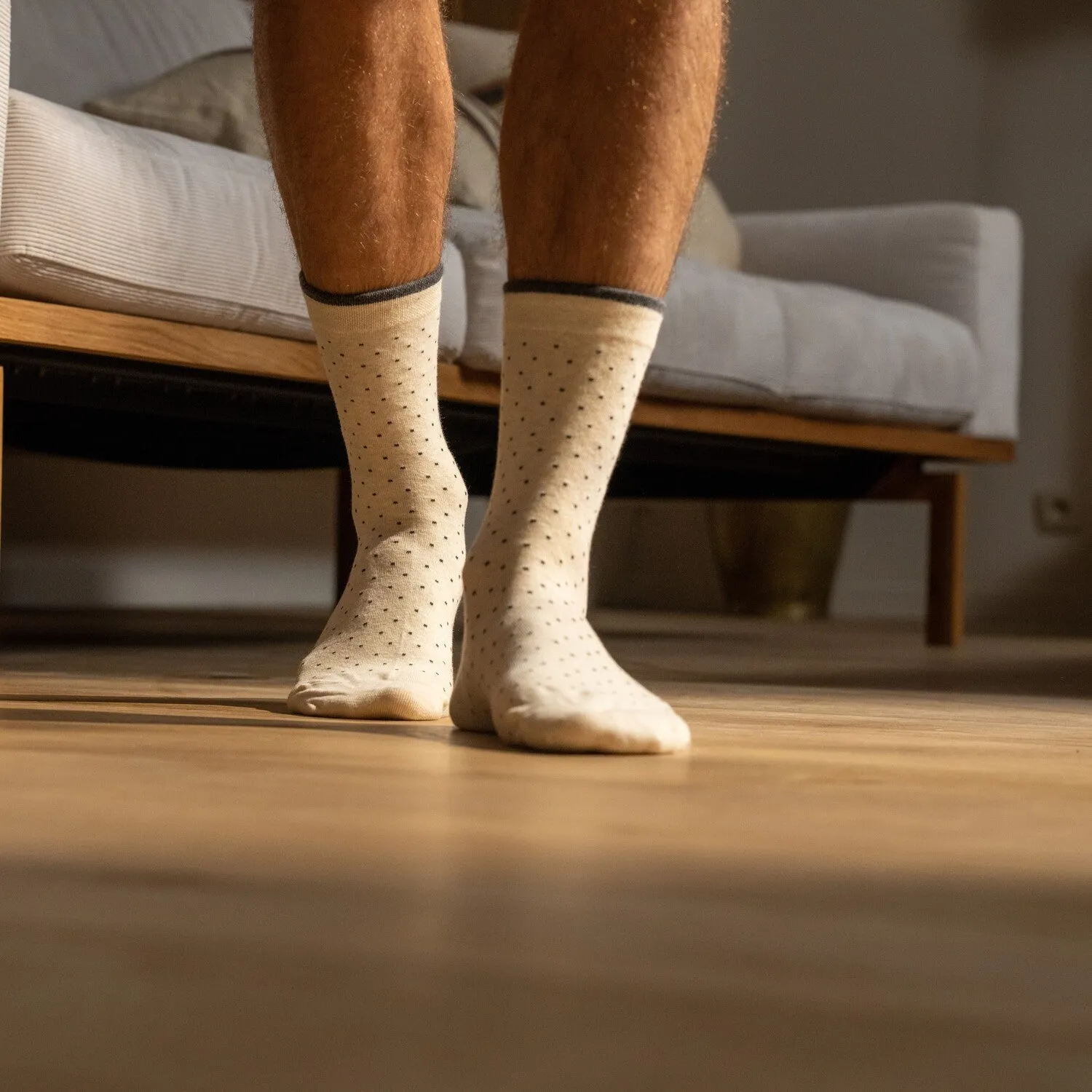 Chaussettes en coton peigné Square - Ecru sold by Billybelt product image thumbnail 4