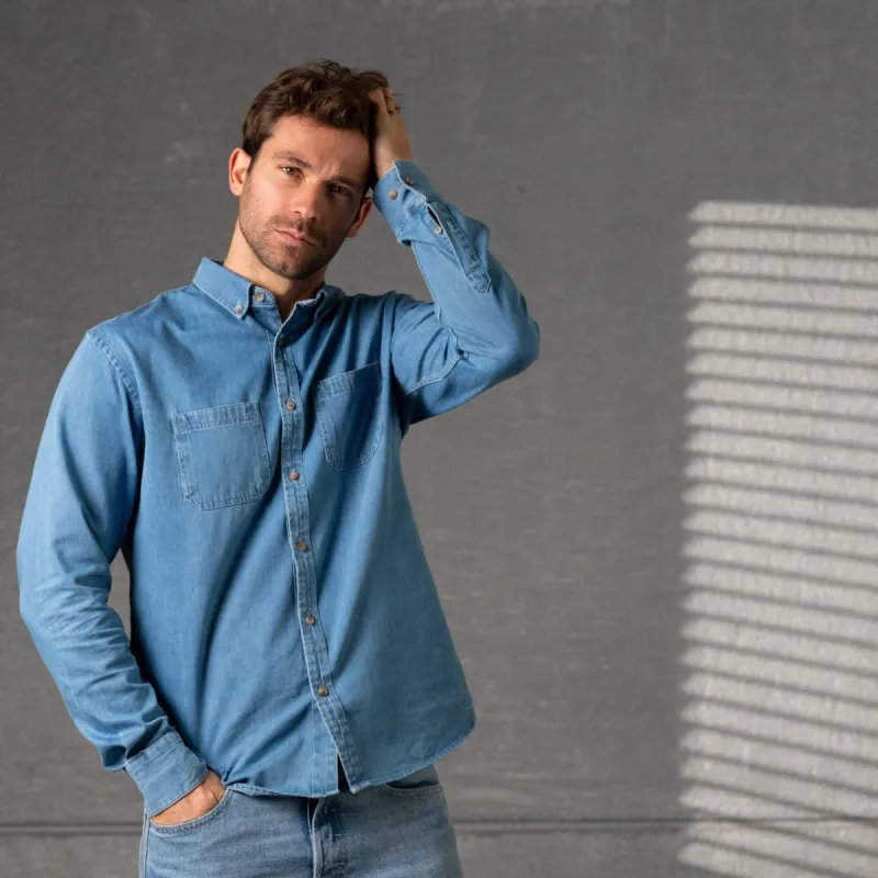 Chemise en denim Bleu ciel sold by Billybelt