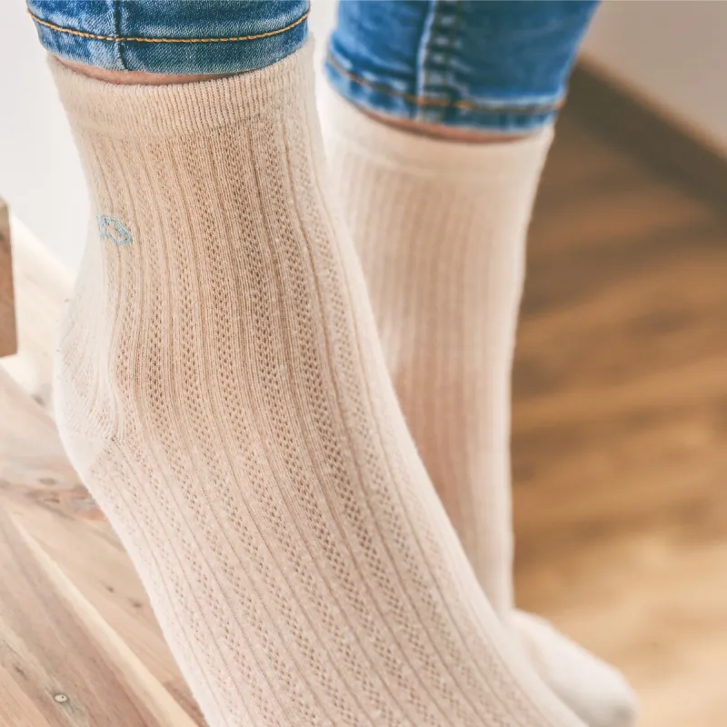 Chaussettes en coton peigné Dentelle - Blanc latte sold by Billybelt