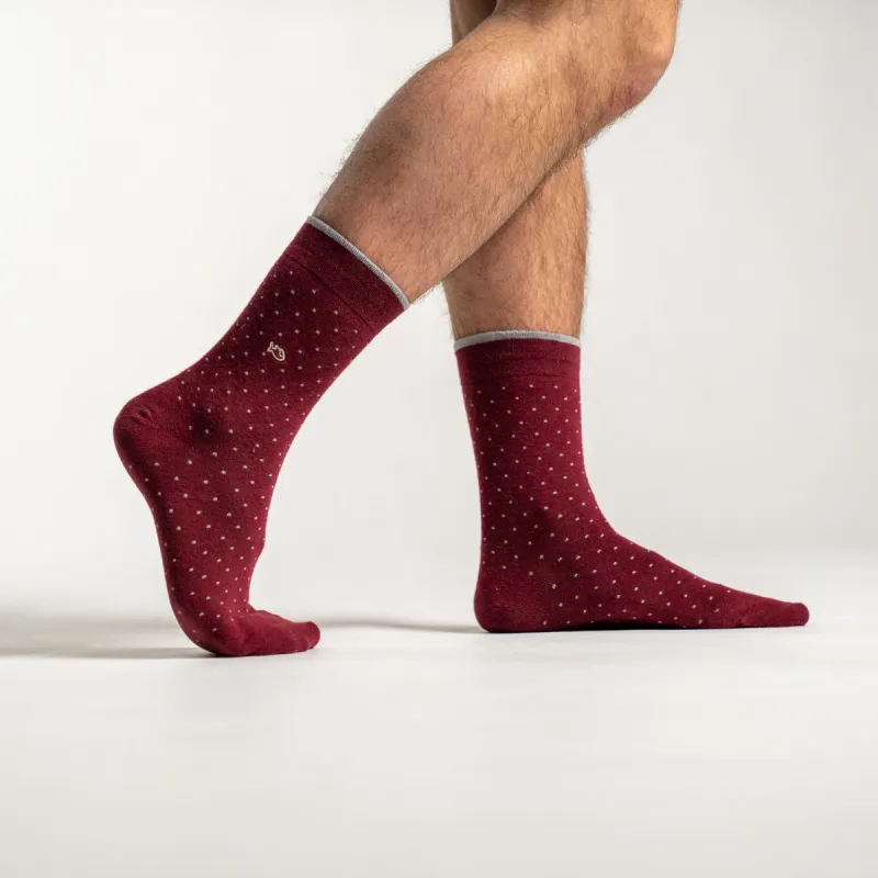 Chaussettes en coton peigné Square - Bordeaux sold by Billybelt
