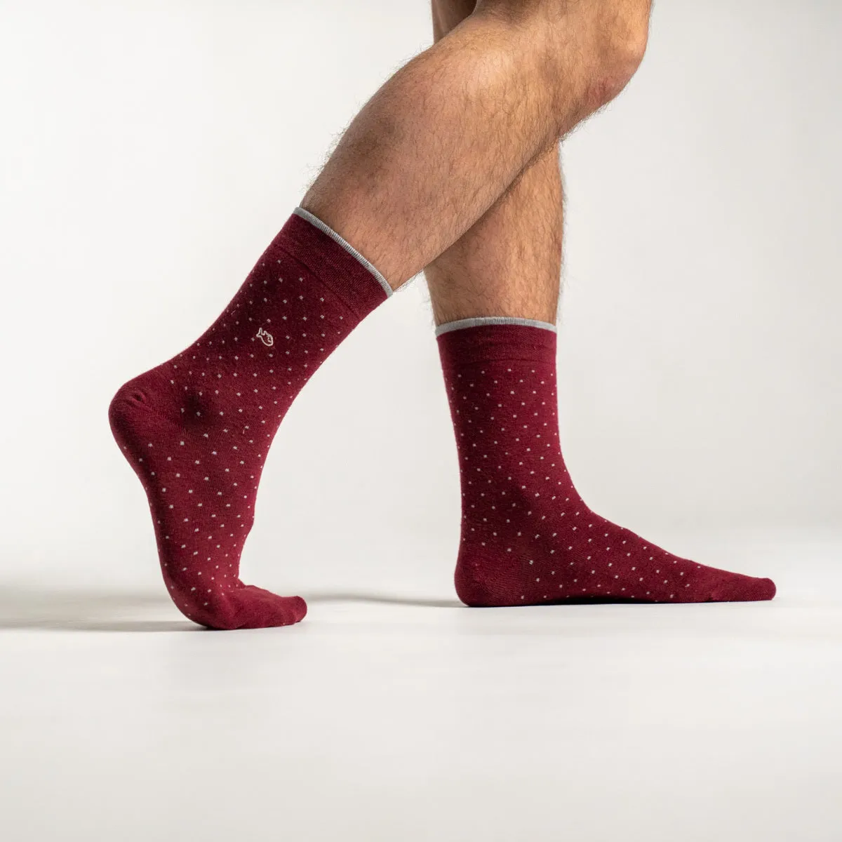 Chaussettes en coton peigné Square - Bordeaux sold by Billybelt