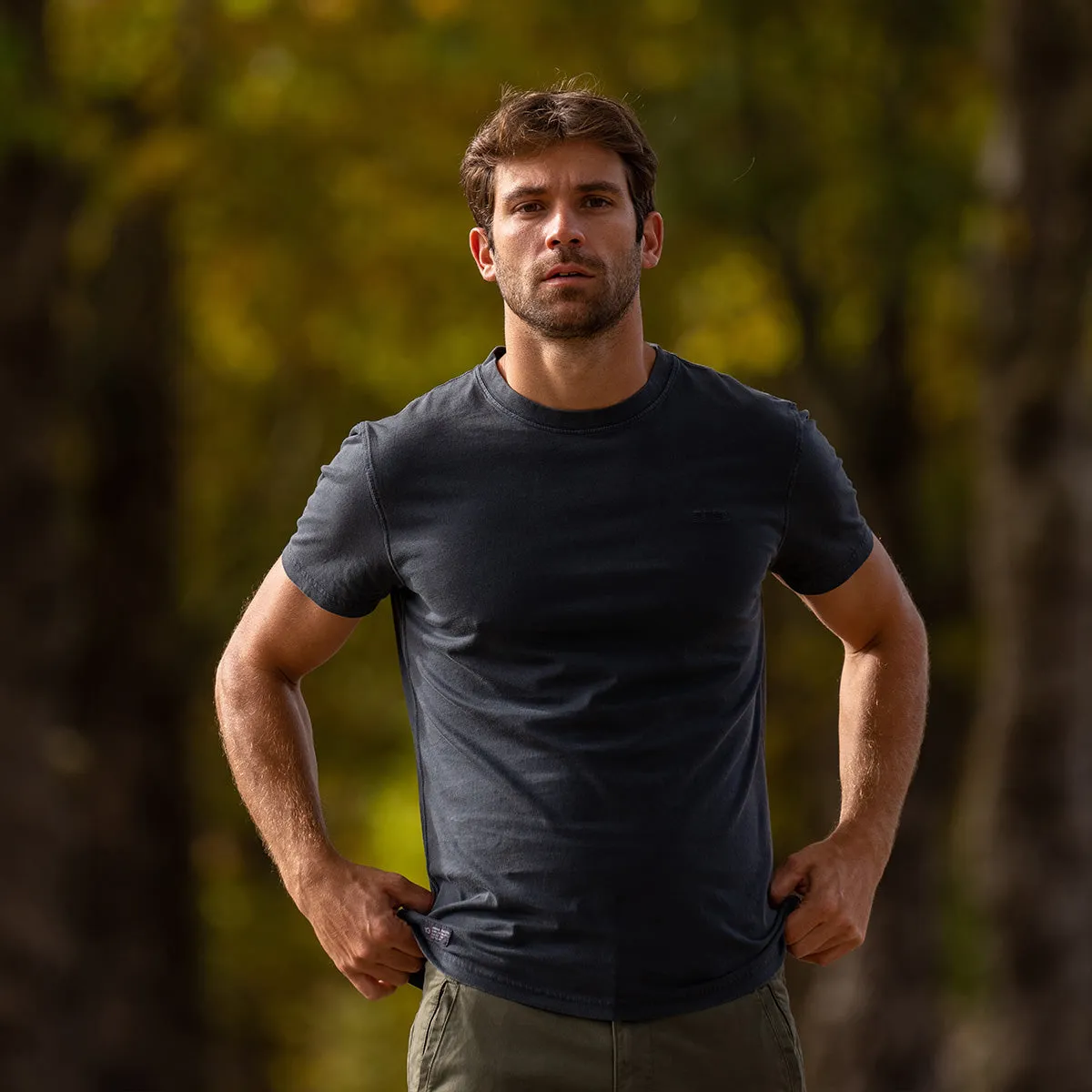 T-shirt 100% coton biologique Garment dye - Noir sold by Billybelt