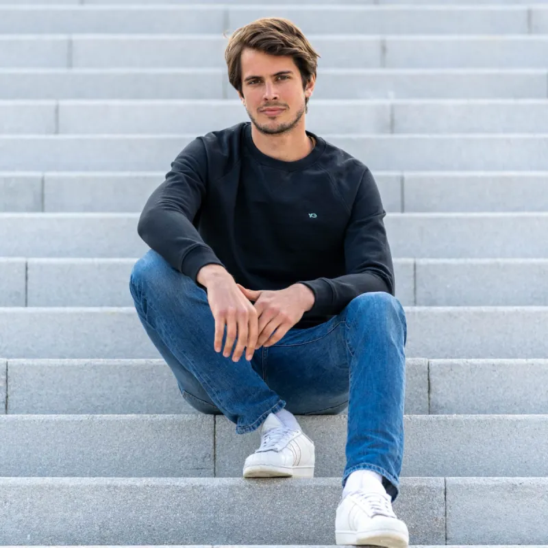 Sweatshirt 100% coton biologique Casual - Gris chiné sold by Billybelt