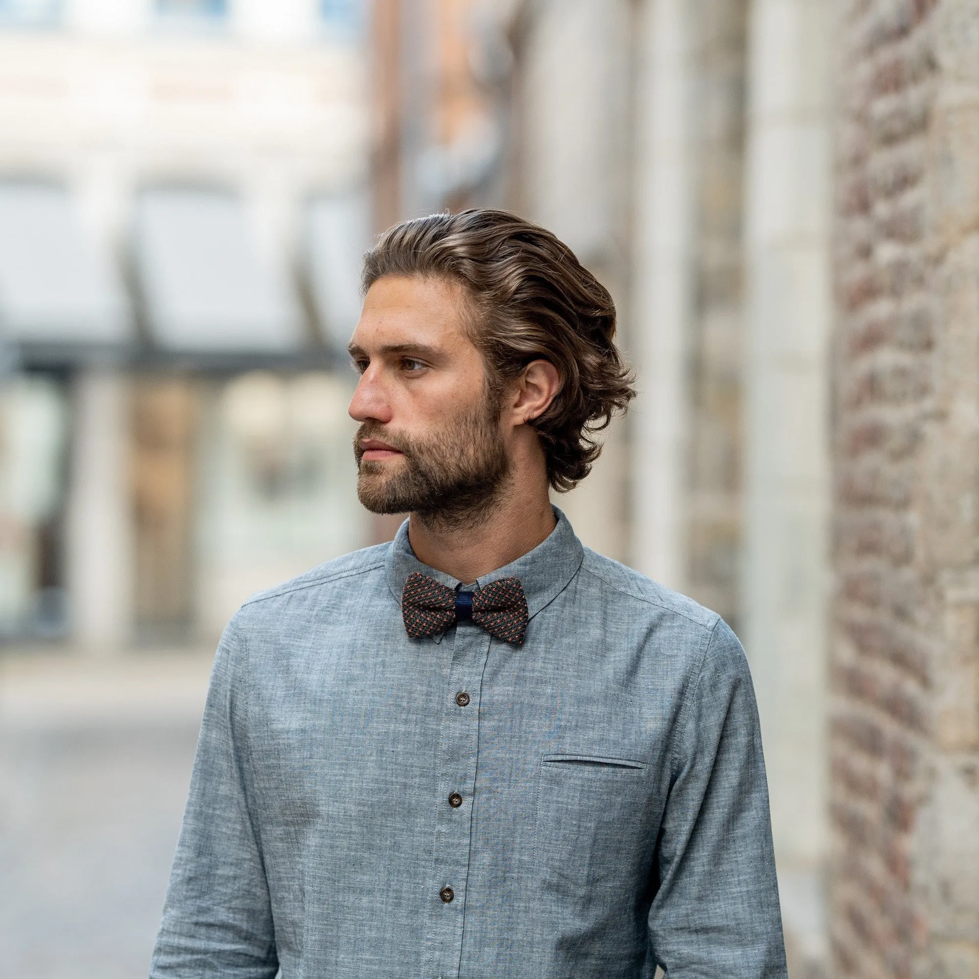 Noeud papillon tricot Gris et orange sold by Billybelt product image thumbnail 3