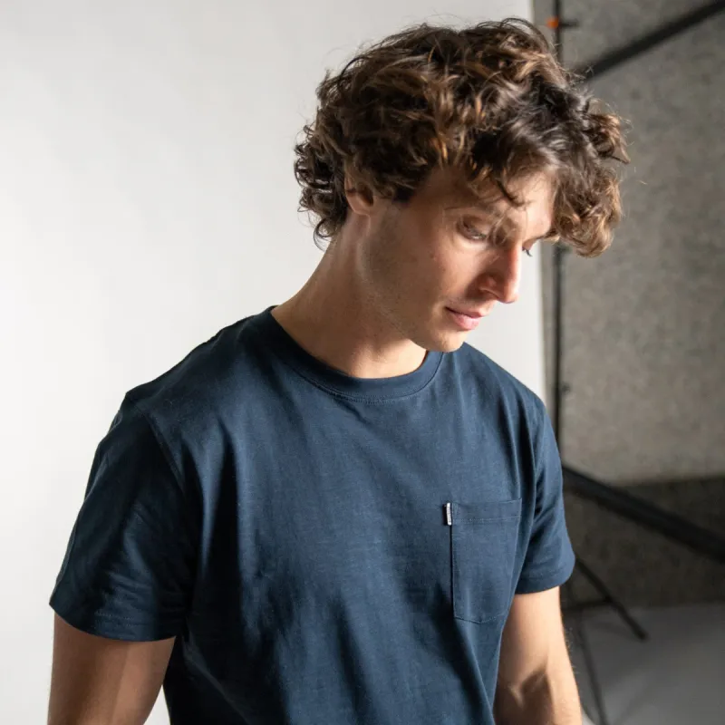 T-shirt 100% coton biologique Authentique - Bleu marine sold by Billybelt