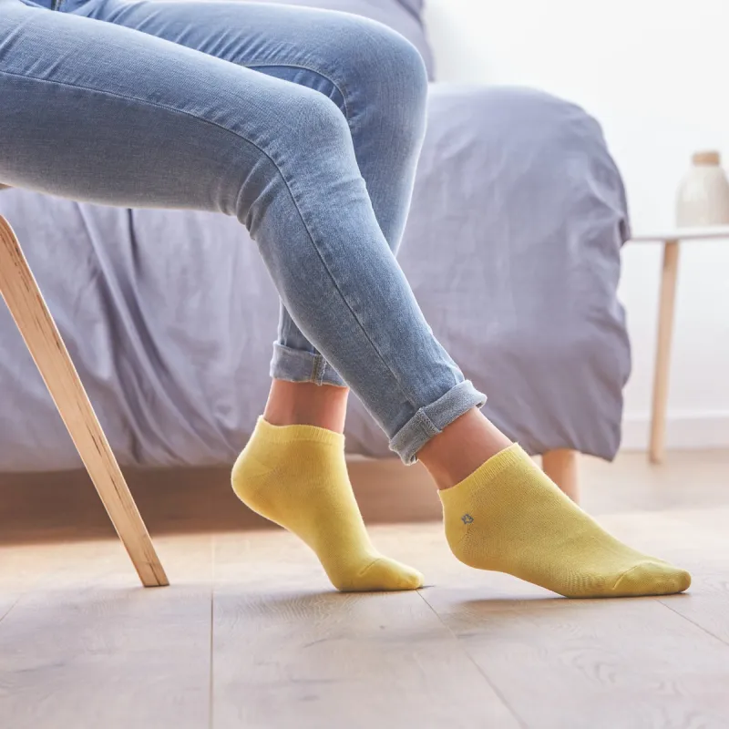 Socquettes en coton peigné Unies - Jaune clair sold by Billybelt